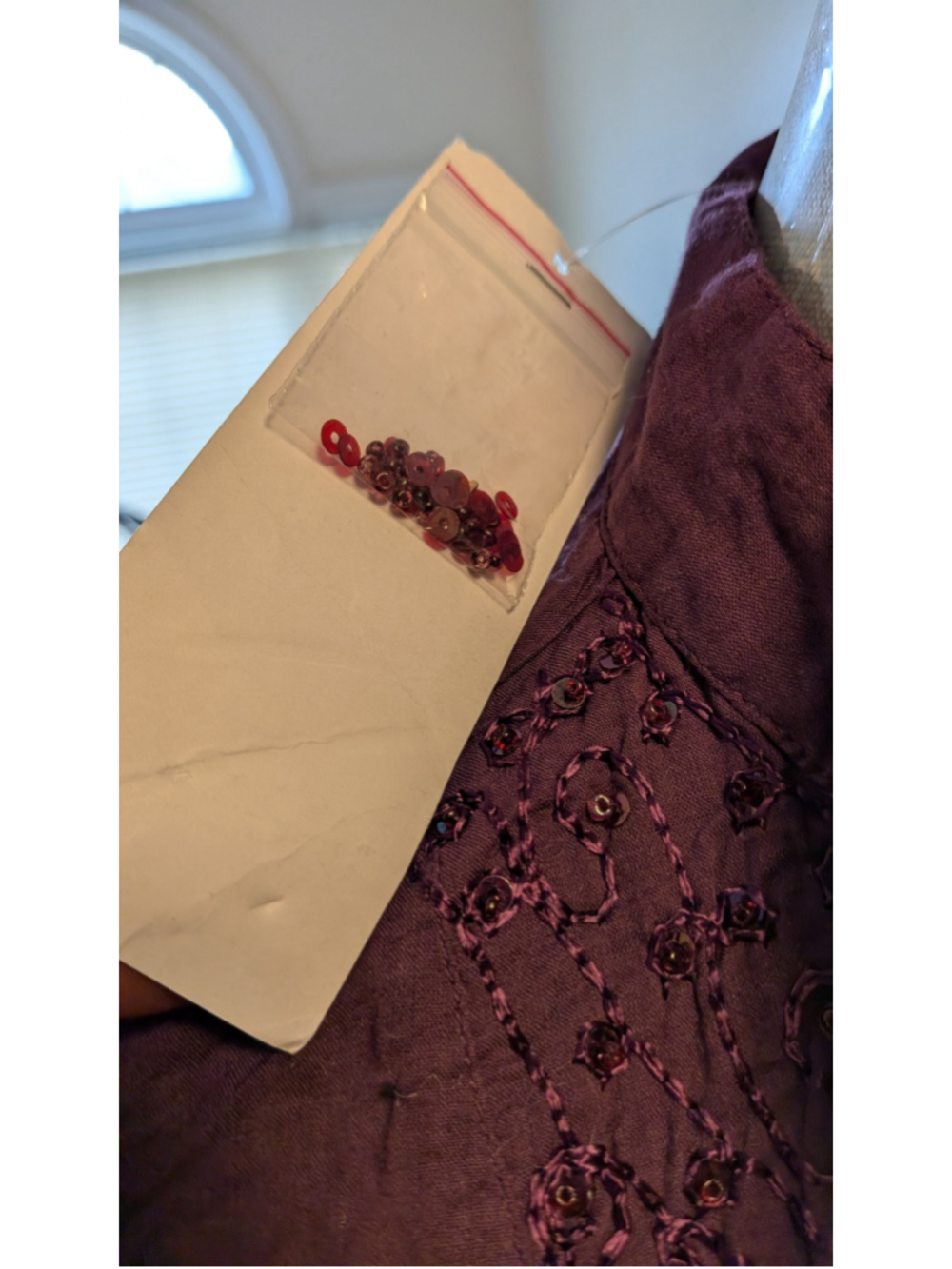 Greater Good Made In India 100% Cotton Embellished Tunic Top Plum XXL - Picture 4 of 5